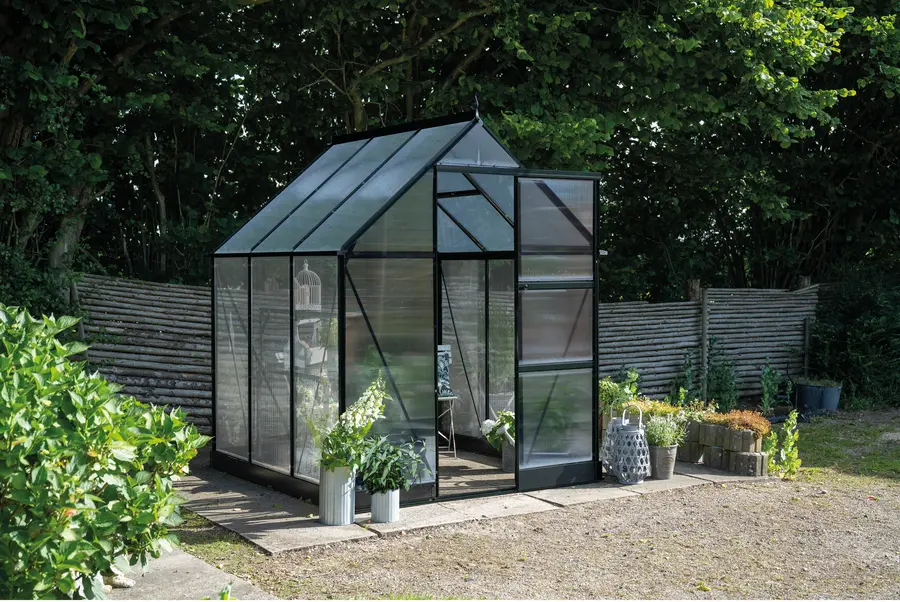 ICON 6 · 3.7 m² (6' x 6') Sort m/4 mm Polycarbonat